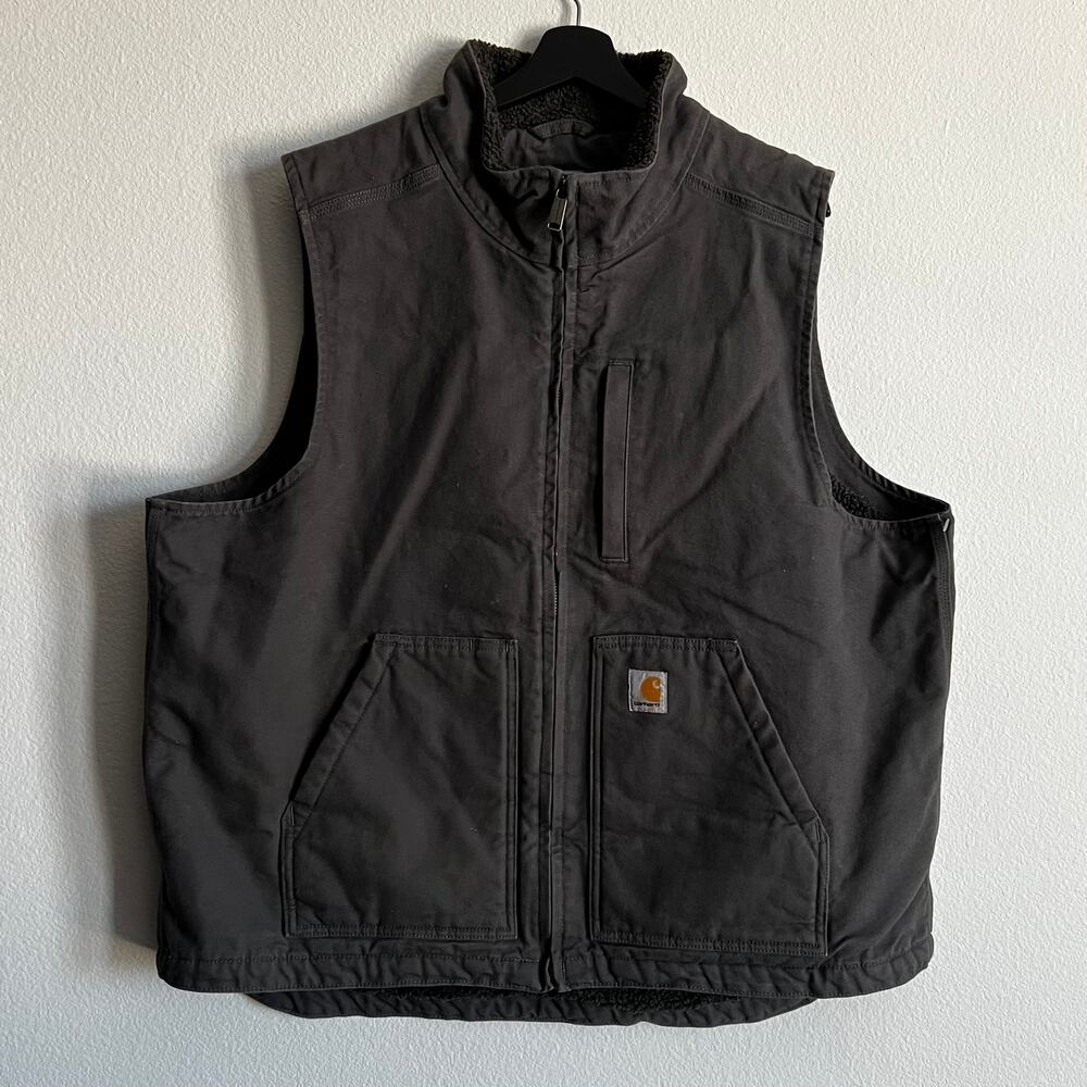 Carhartt gray sherpa work wear vest